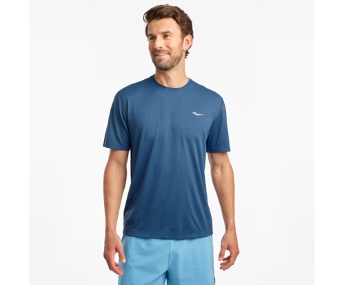 Tenis Saucony Stopwatch Short Sleeve Hombre Tops Ropa Ensign Azules México MX-716-WP